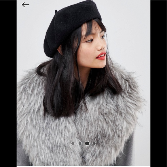 ASOS petite faux fur coat jacket removable collar - Picture 3 of 8